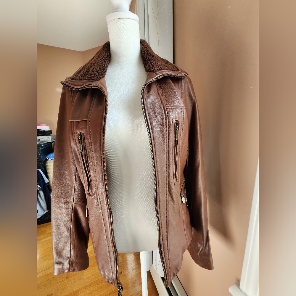 Anne klein leather jacket - Picture 2 of 6